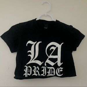 Black LA Pride Crop Tee